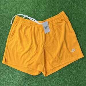 Nike Basketball Shorts Size 2XL Mens Yellow Club Mesh Flow Above The Knee Length